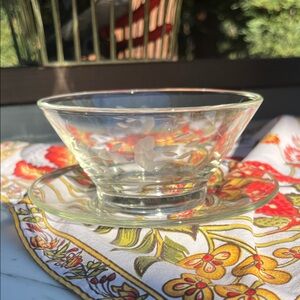Princess House Clear Glass condiment Bowl and Saucer
